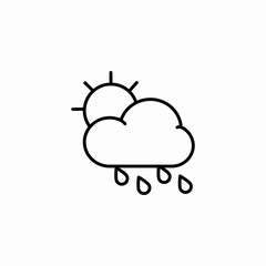 sun cloudy rain icon sign vector