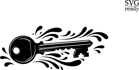 Unlock new opportunities with this sleek, stylized key design symbol representing access, solutions, and innovation for modern branding and concepts.