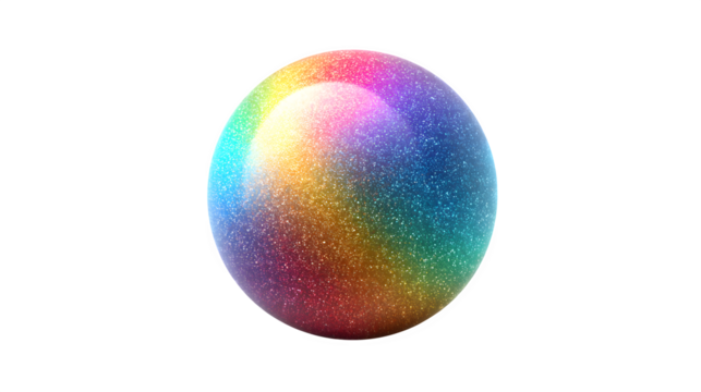 Rainbow sphere, isolated on transparent background - Powered by Adobe