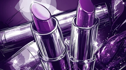 A cute cosmetic-themed background, perfect for use as a decorative backdrop or wallpaper.