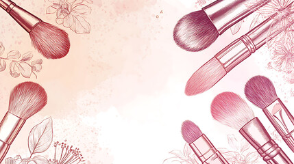 A cute cosmetic-themed background, perfect for use as a decorative backdrop or wallpaper.