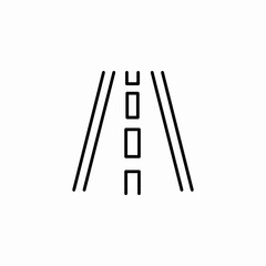 divided asphalt road icon sign vector