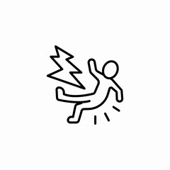 person electrocuted shock icon sign vector