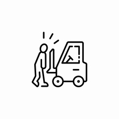 person hit forklift icon sign vector