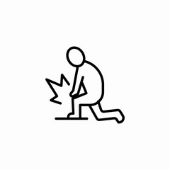 person knee pain icon sign vector