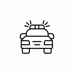 police car with sirens icon sign vector