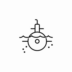 submarine periscope water icon sign vector