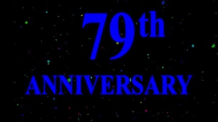 Happy 79 th Anniversary Celebration on Transparent Background, Alpha Channel. Great for greetings, celebrations, events, and gifts.