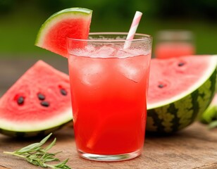 watermelon lemonade juicy summer drink fruit refreshing cocktail.