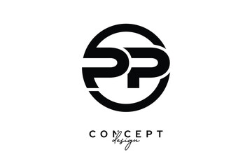 PP Creative Circle Monogram Logo Design – Modern Branding Concept