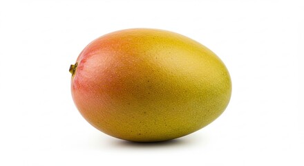 Single Ripe Mango Isolated on White Background.