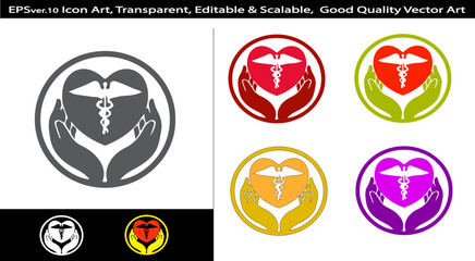 Love Alarm Icon Vector with Color Variations | Editable EPS AI Romantic Heart Symbol Design