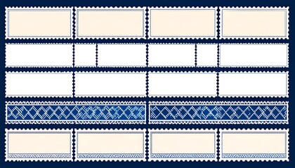 Blank postage stamp mockups