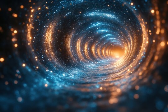 Spiral of light inside a black hole.