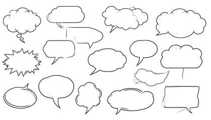 Collection of various comic book speech bubbles