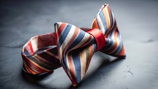 Elegant Striped Bow Tie Accessory for Formal Occasions.