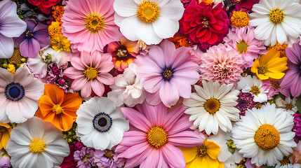 A beautiful floral scene featuring colorful and delicate flowers in a natural setting