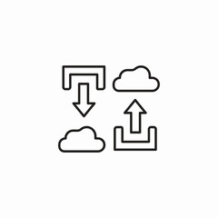 cloud data transfer icon sign vector