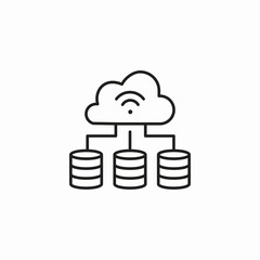 cloud database server icon sign vector