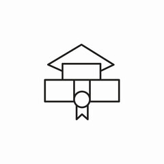 graduation cap diploma icon sign vector
