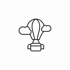 hot air balloon icon sign vector