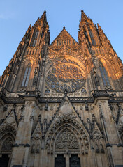 Prague castle with gothic st Vitus cathedral