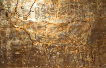 golden egyptian hieroglyphics