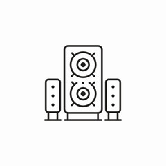 speaker system set icon sign vector