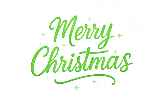 Merry christmas glitter script text overlaying transparent background, holiday greeting, festive wishes concept