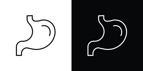 Stomach icon. Thin linear vectors pack