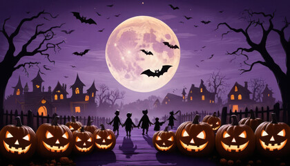 halloween background with pumpkins