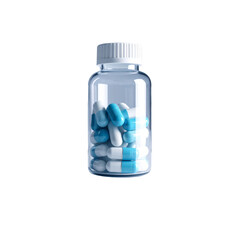 Prescription antibiotic pills capsules in bottle. Pharmacy industry 