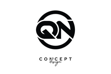 Fototapeta premium QN Creative Circle Monogram Logo Design – Modern Branding Concept