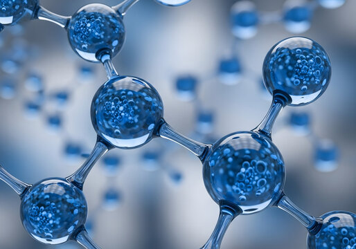 molecular atoms connection network abstract nanotechnology concept