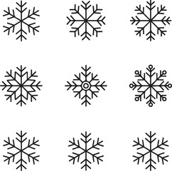 Snowflake Pattern Collection: A collection of intricately designed snowflakes, capturing the delicate beauty and symmetry of winter. Illustrating seasonal elegance.