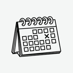 Vector illustration of calendar icon, a symbol of time and organization