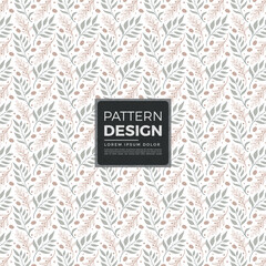Elegant Botanical Pattern Design with Delicate Foliage and Earthy Tones on White