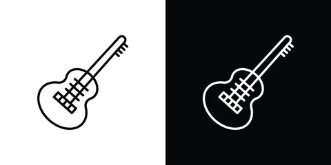 Electric Guitar icon. Thin linear vectors pack