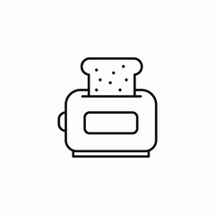 bread slice toaster icon sign vector