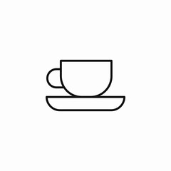 cup saucer coffee icon sign vector
