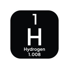 Hydrogen, chemical element of the periodic table vector design. Symbol Illustration Icon. Background Education.