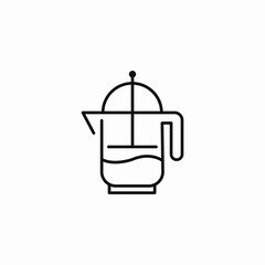 french press coffee icon sign vector