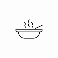 hot serving dish bowl icon sign vector