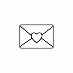 heart love letter icon sign vector