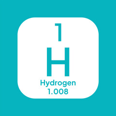 Fototapeta premium Hydrogen, chemical element of the periodic table vector design. Symbol Illustration Icon. Background&nbsp;Education.