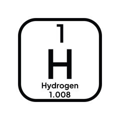 Fototapeta premium Hydrogen, chemical element of the periodic table vector design. Symbol Illustration Icon. Background&nbsp;Education.