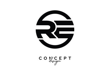 RE Creative Circle Monogram Logo Design – Modern Branding Concept