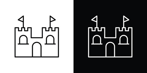 Castle icon. Thin linear vectors pack