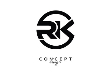 RK Creative Circle Monogram Logo Design – Modern Branding Concept