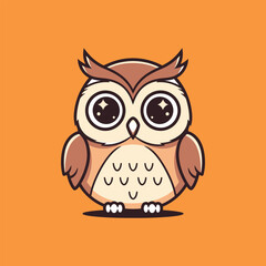 Cute Cartoon Owl Illustration for Childrens Books.